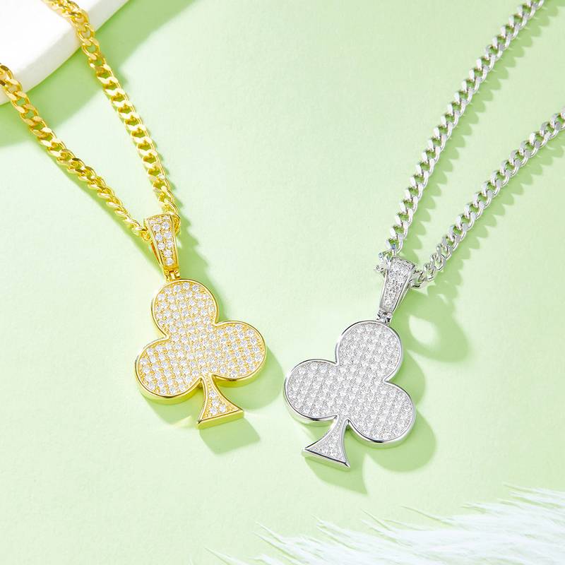 梅花嘻哈NecklaceS925银PendantMoissanite厘石D级0.92ct
